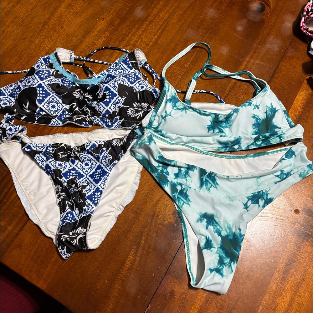 Stylish SHEIN Blue and Green Bikinis